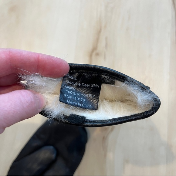 M Deerskin Leather and Rabbit Fur Mittens - Picture 6 of 6